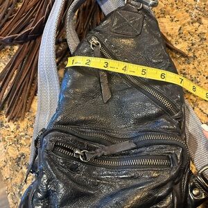 Bed Stu Distressed Black Leather Backpack